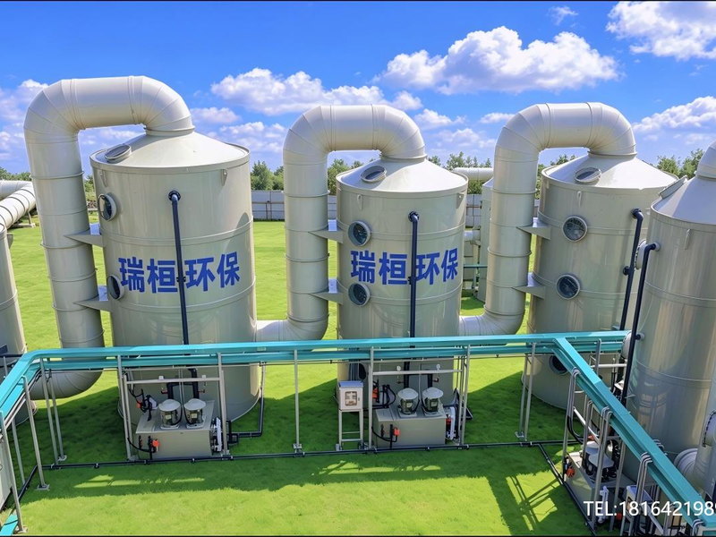 瑞桓环保 PP 喷淋塔现场安装实景